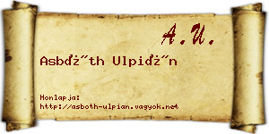 Asbóth Ulpián névjegykártya